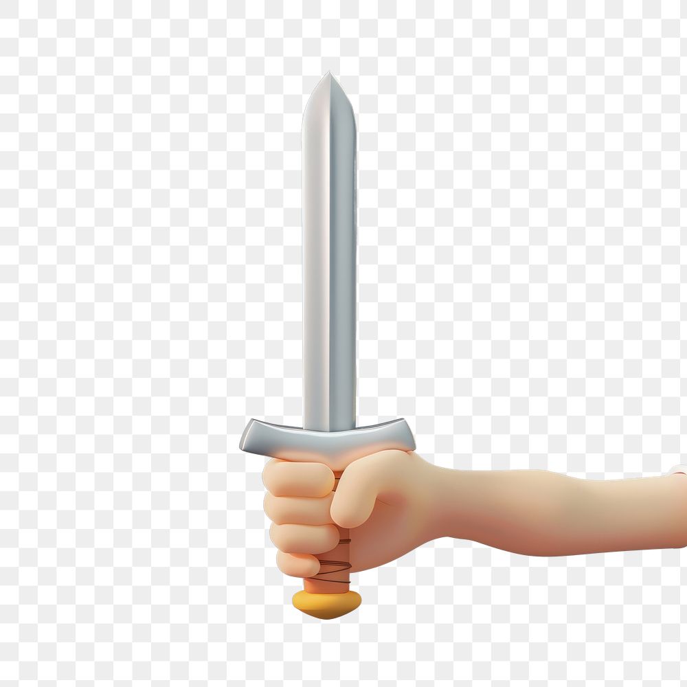 PNG Hand holding sword weapon dagger weaponry.