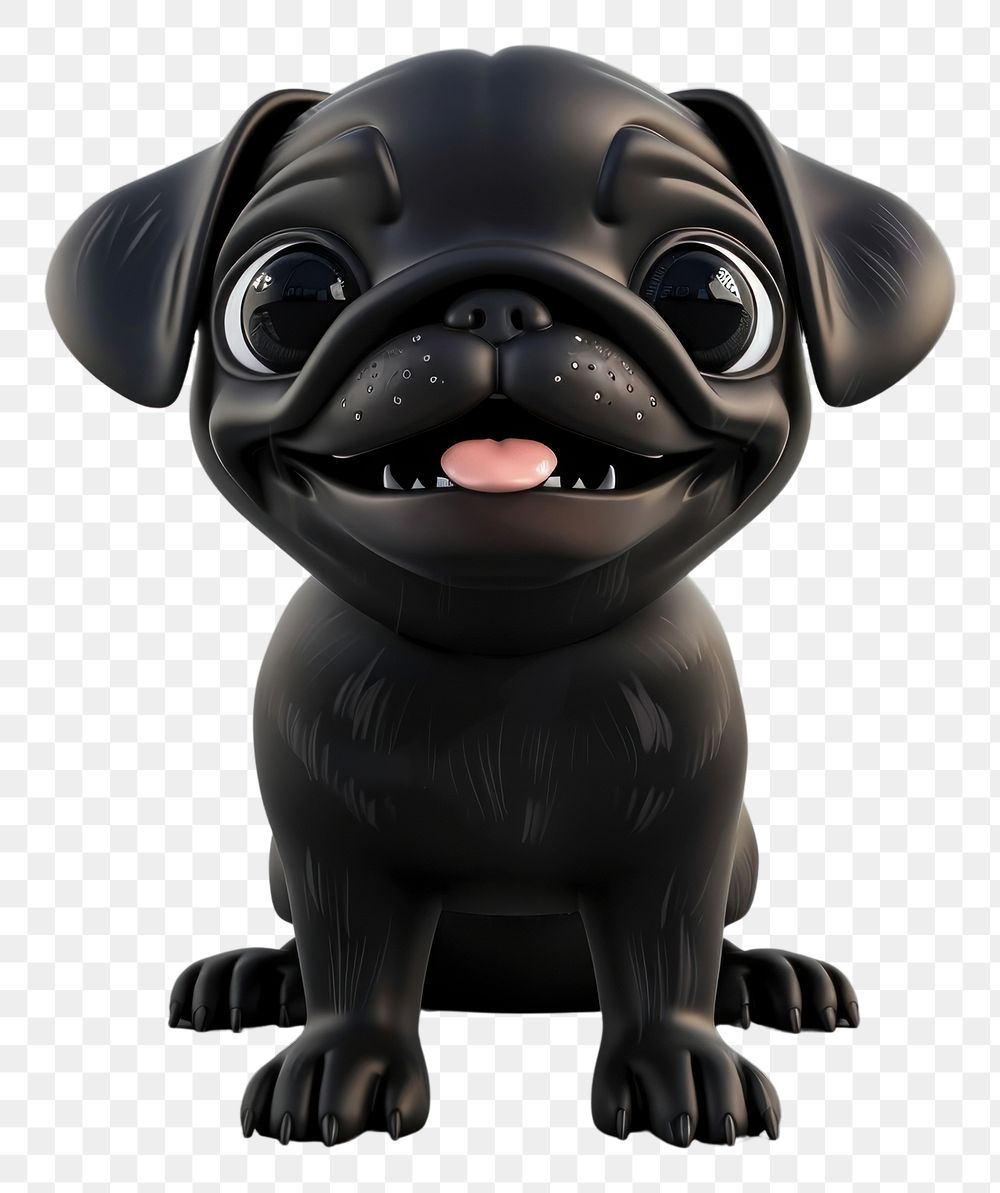 PNG Pug puppy figurine cartoon animal.