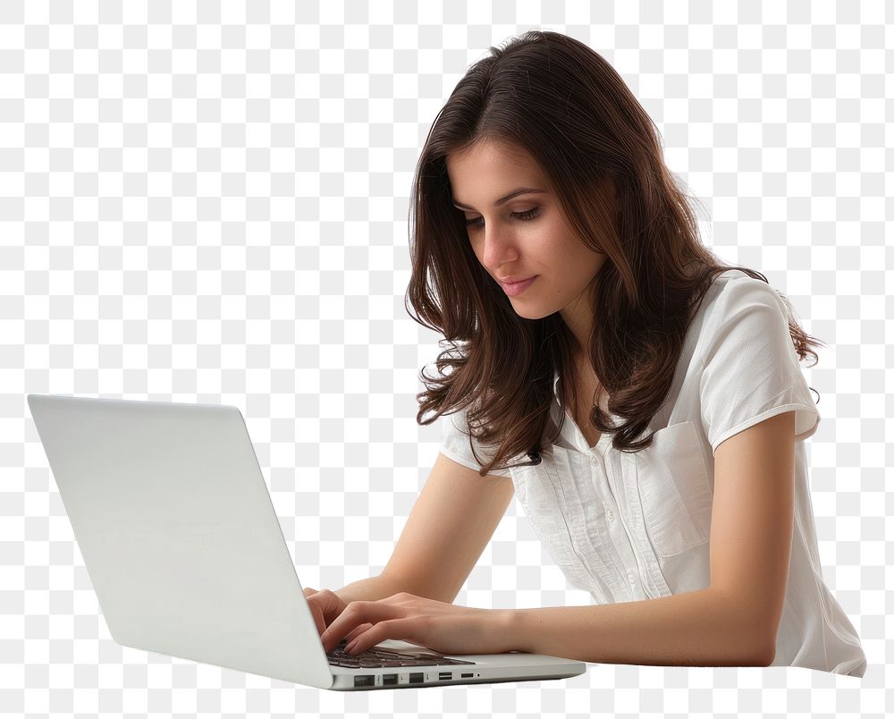 PNG Woman laptop electronics computer
