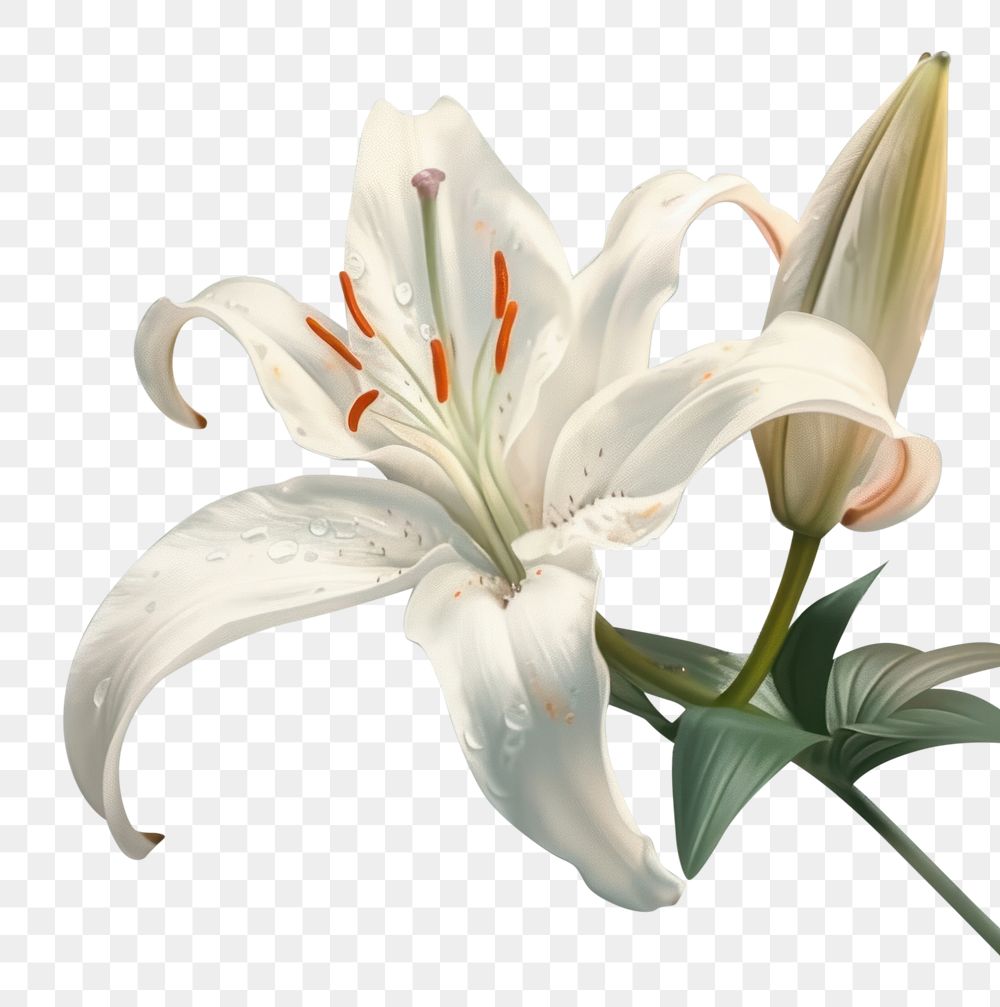 PNG Close up on pale lily painting blossom flower