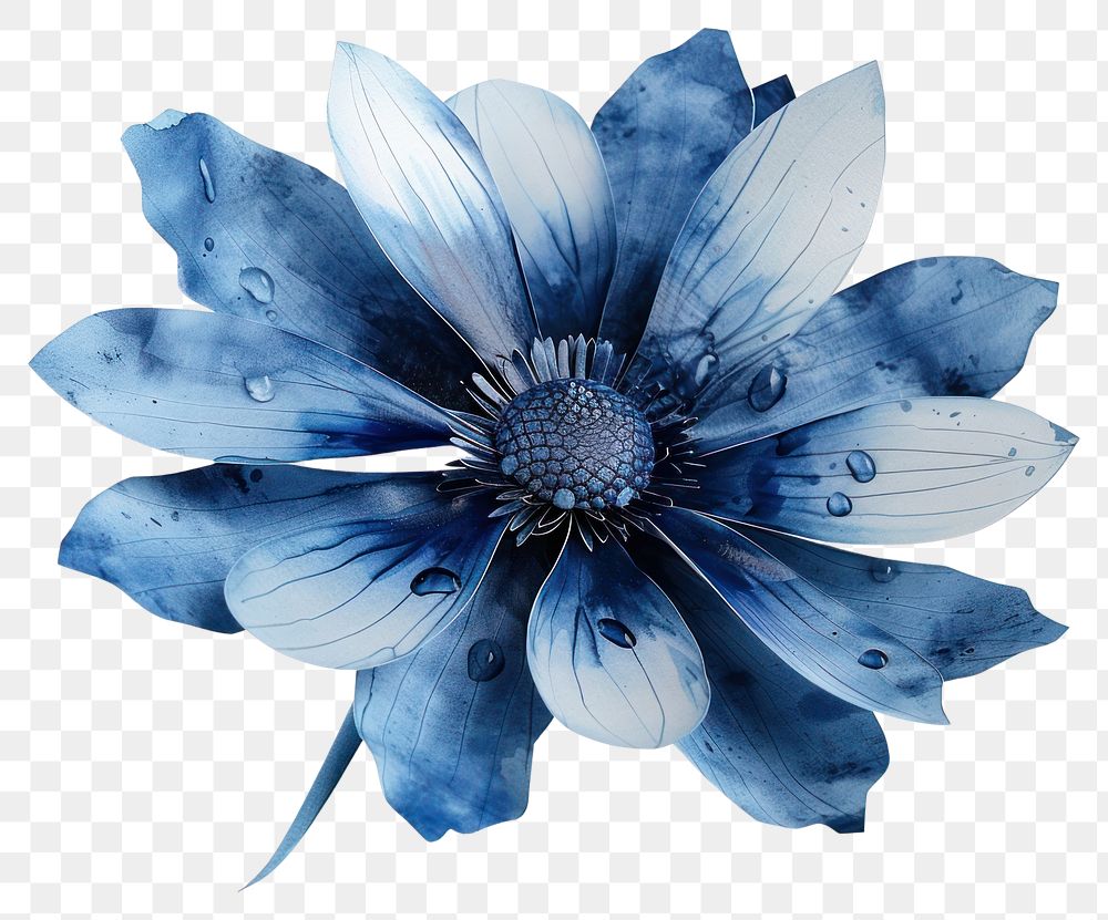 PNG Paper cut-out Blue flower accessories asteraceae.