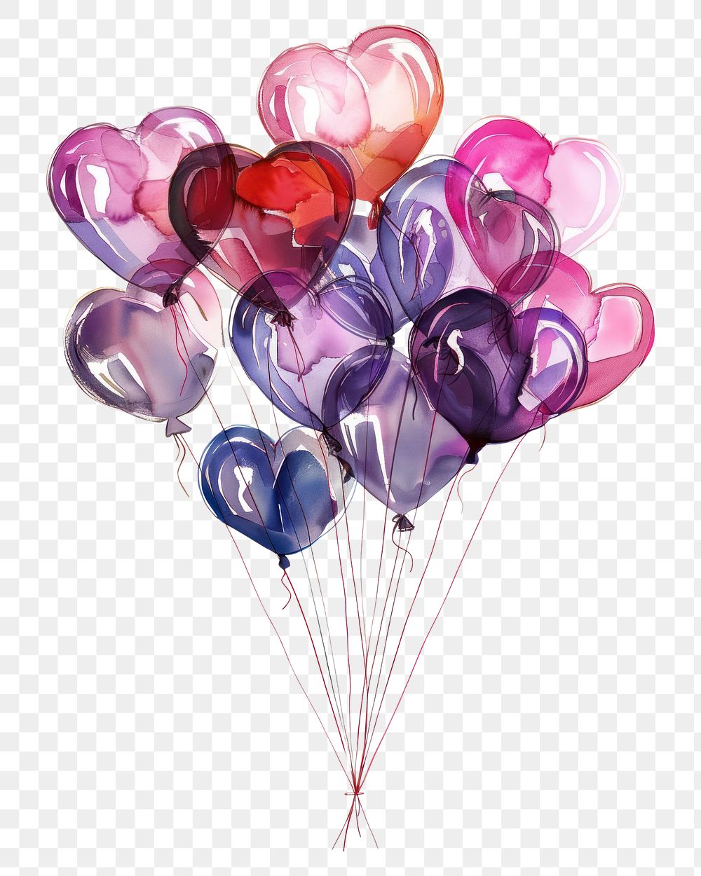PNG Heart shape balloons white background celebration anniversary.