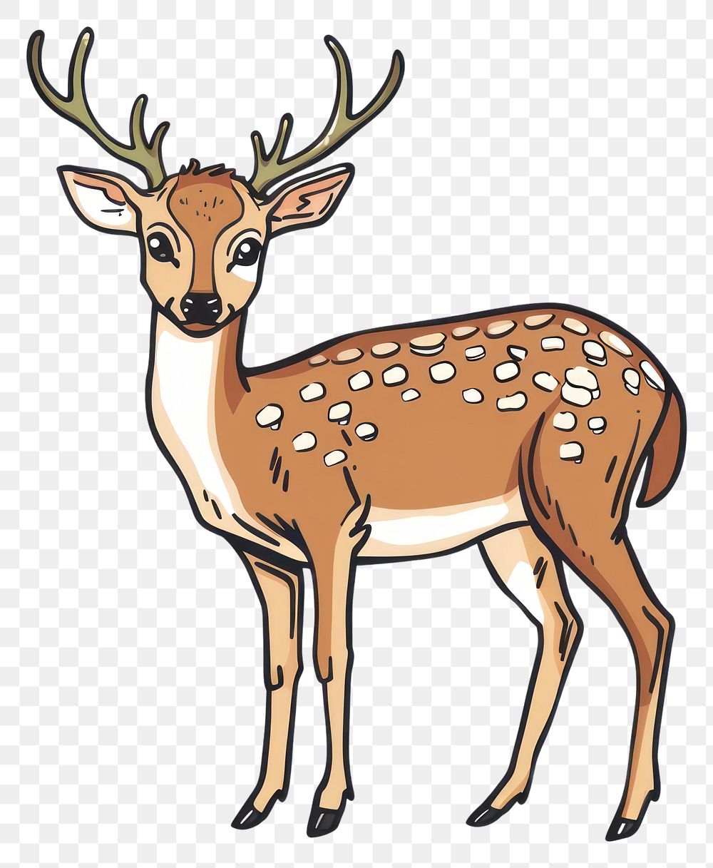 PNG Deer doodle wildlife antelope animal.