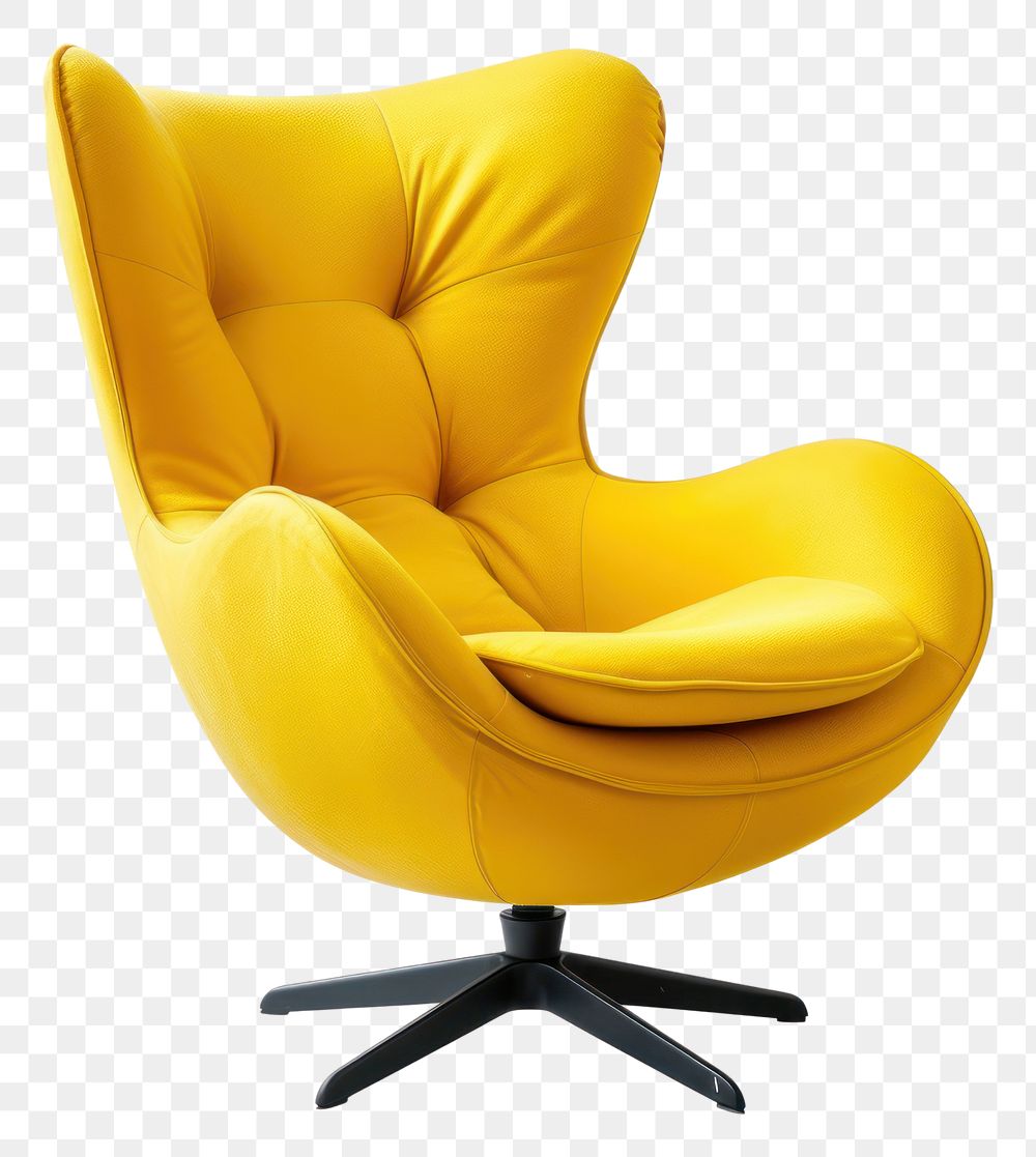 PNG Yellow modern chair furniture armchair yellow.