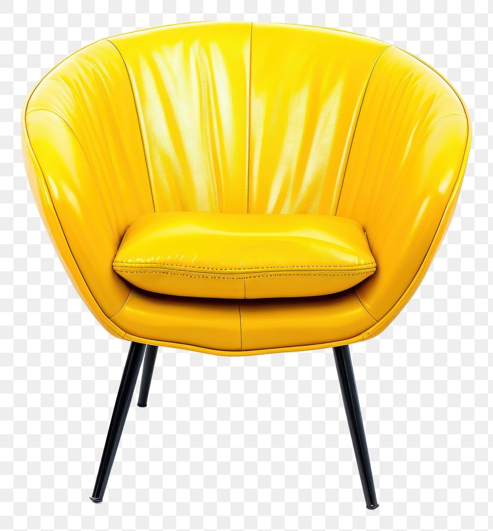 PNG Yellow modern chair furniture armchair yellow.