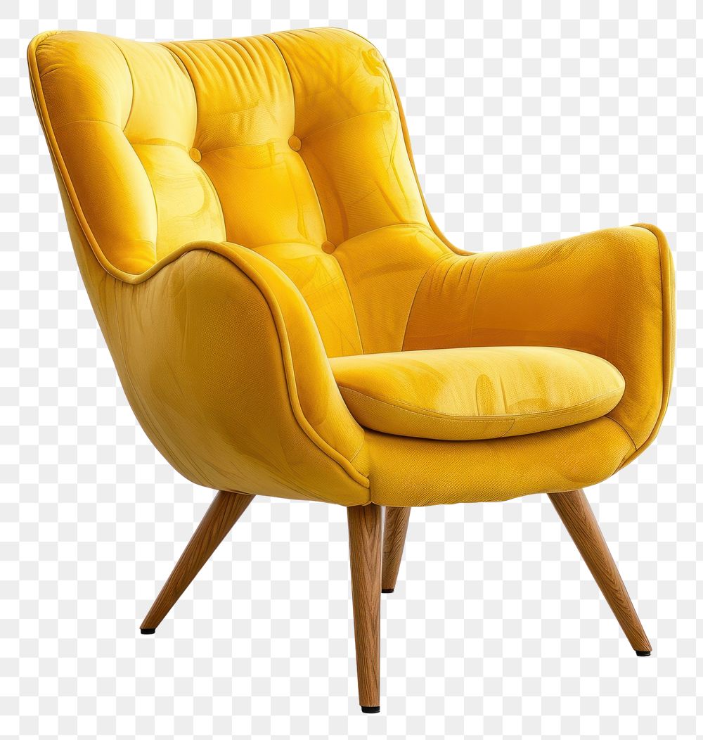 PNG Yellow modern chair furniture armchair yellow