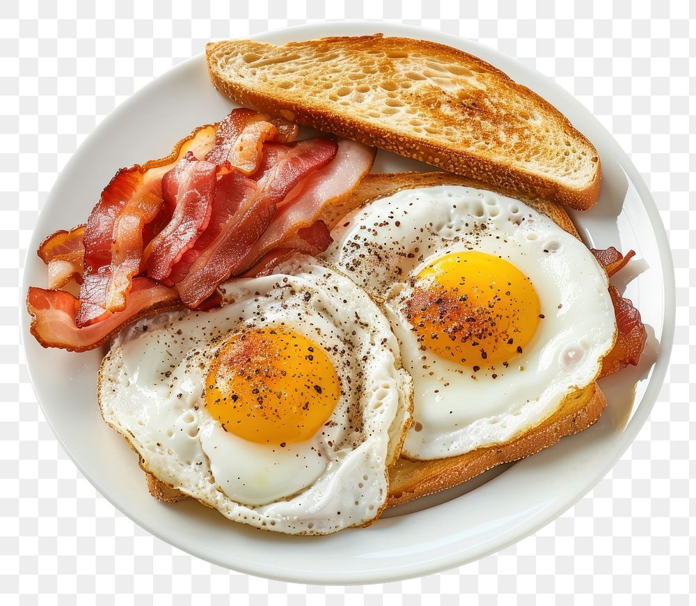 PNG Plate of breakfast plate egg bacon