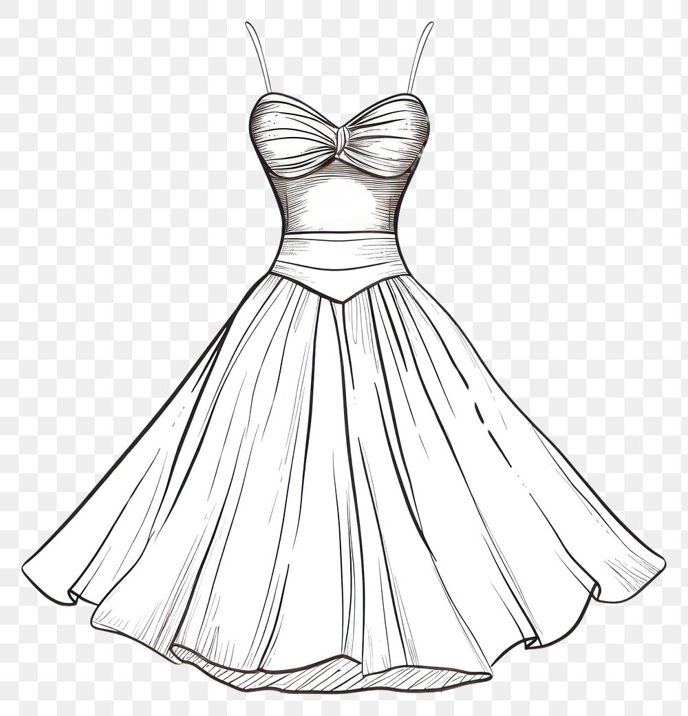 PNG Dress doodle illustrated clothing apparel.