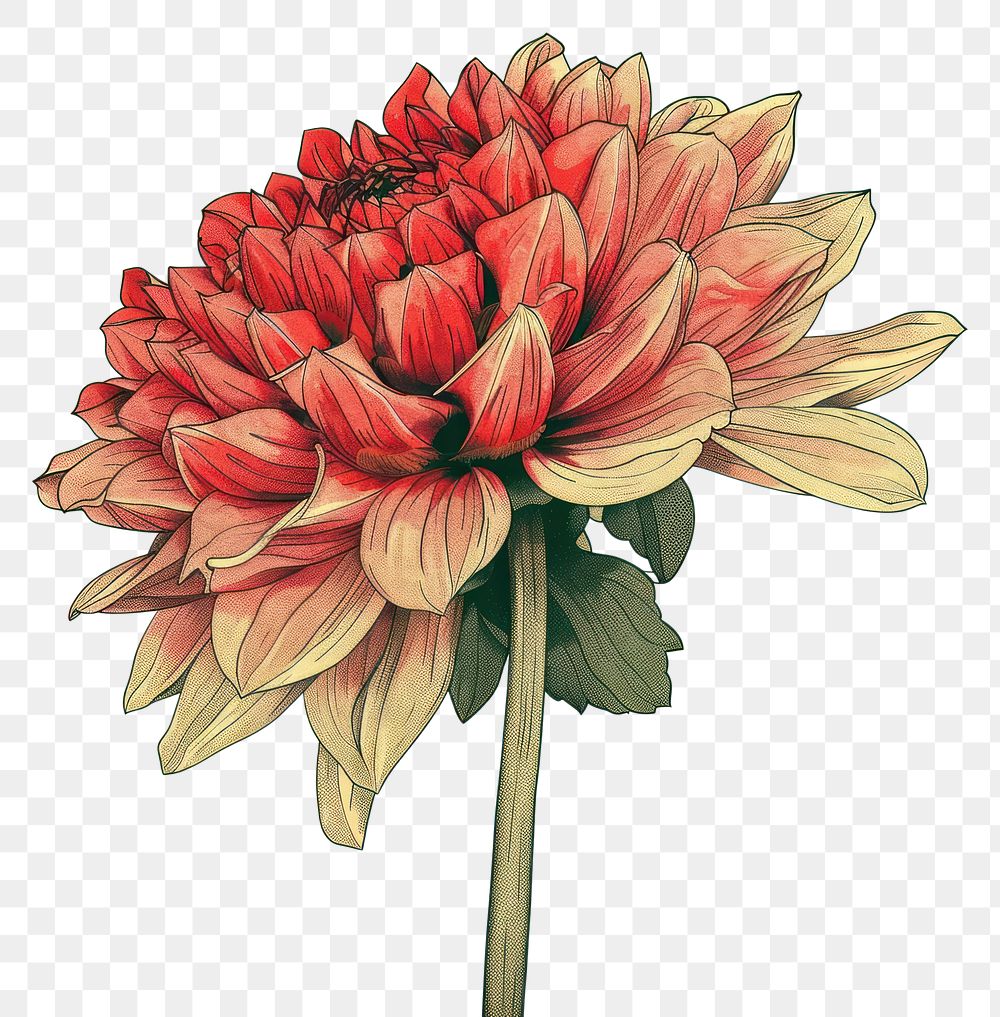PNG Dahlia flower plant red.
