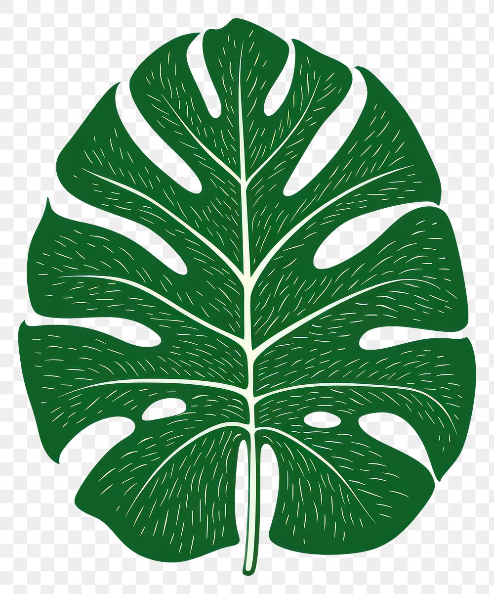 PNG Monstera plant green leaf.