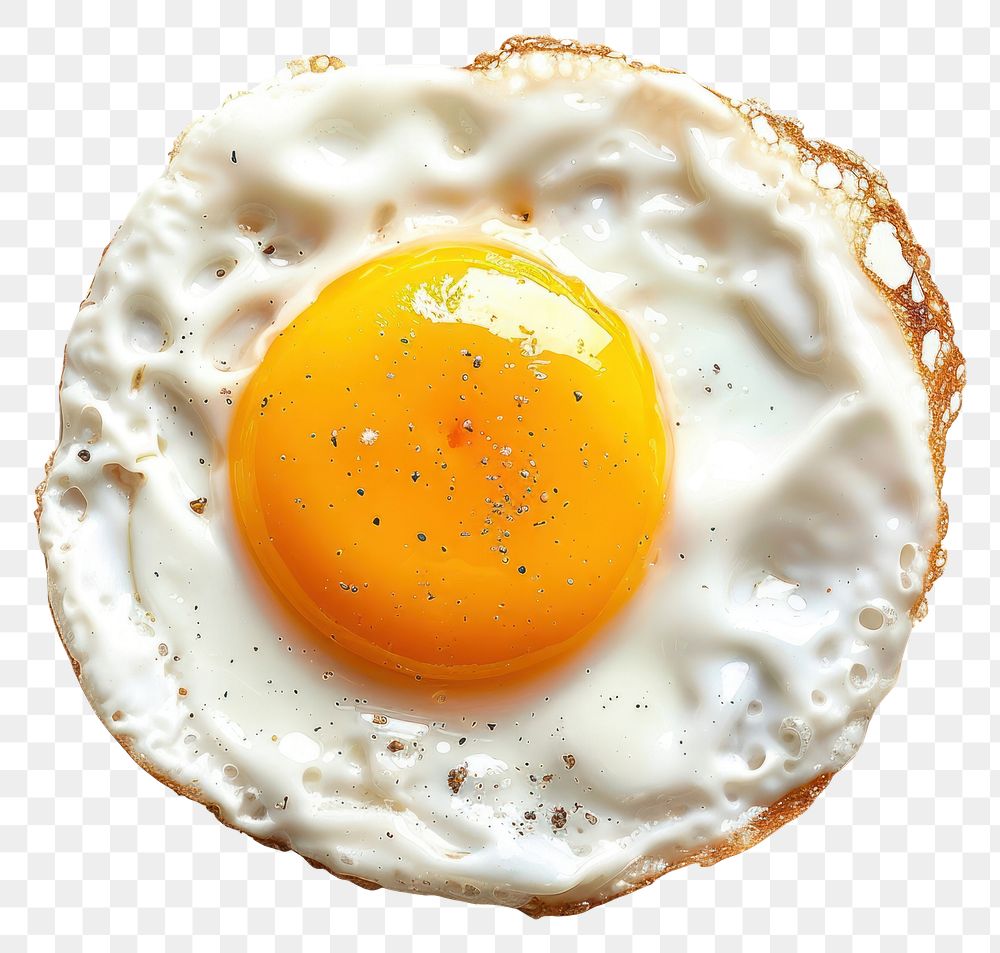 PNG Fried egg breakfast food white background.