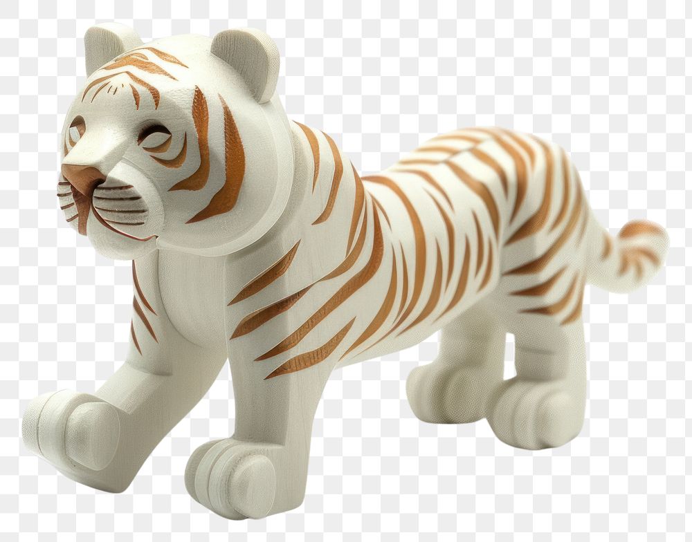 PNG White Tiger tiger figurine wildlife.