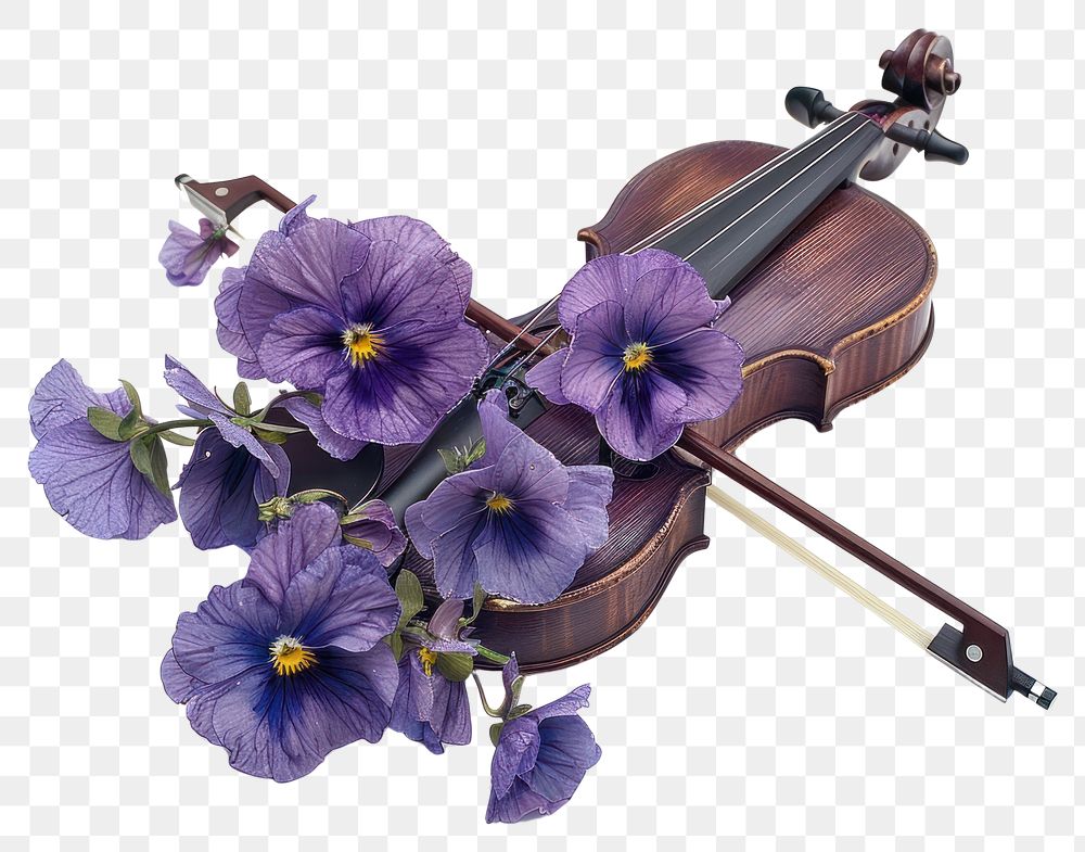 PNG Viola viola blossom violin.
