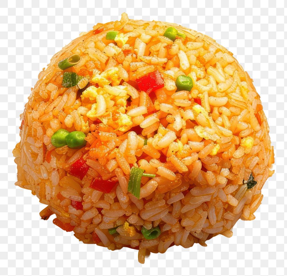 PNG Fried rice food white background vegetable.