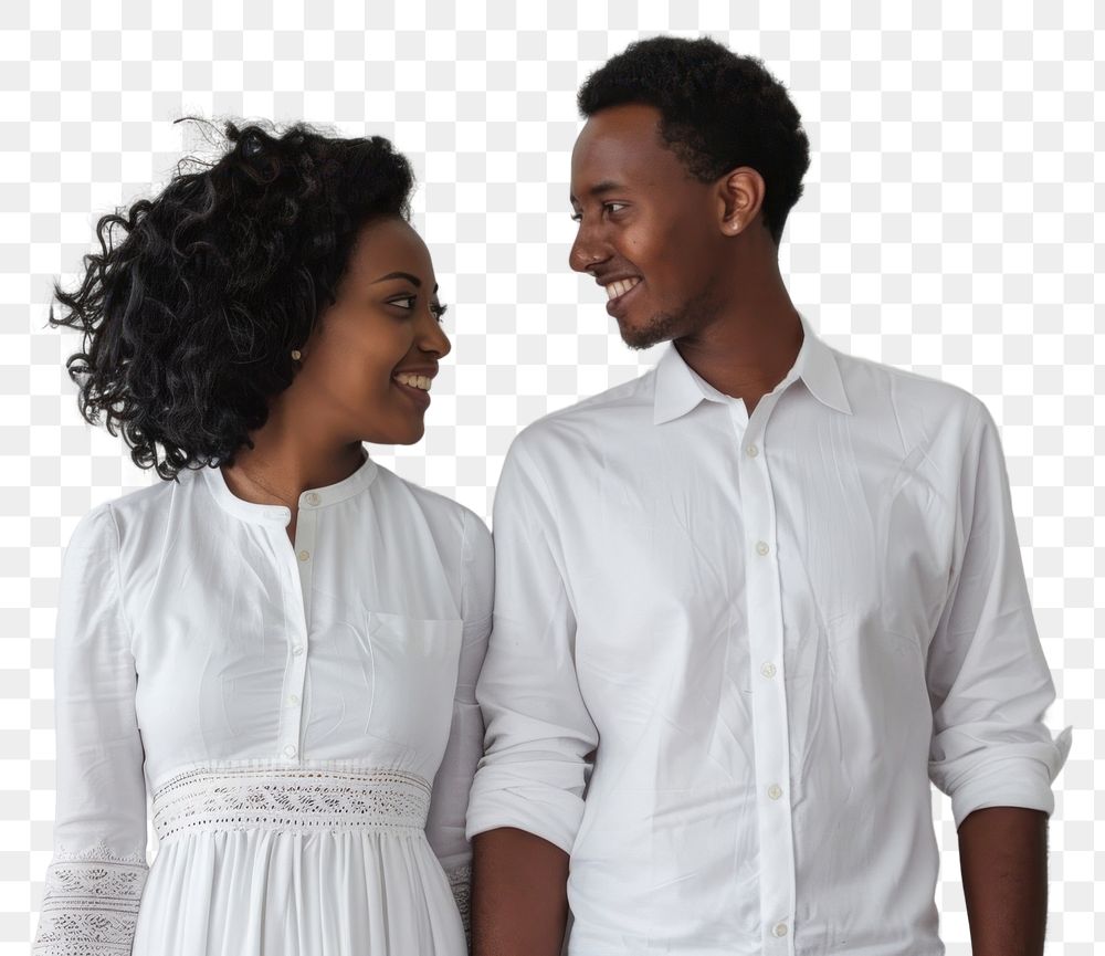 PNG Ethiopian couple conversation clothing apparel.