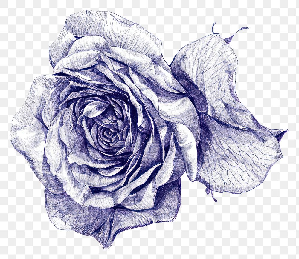PNG Vintage drawing rose sketch flower plant.