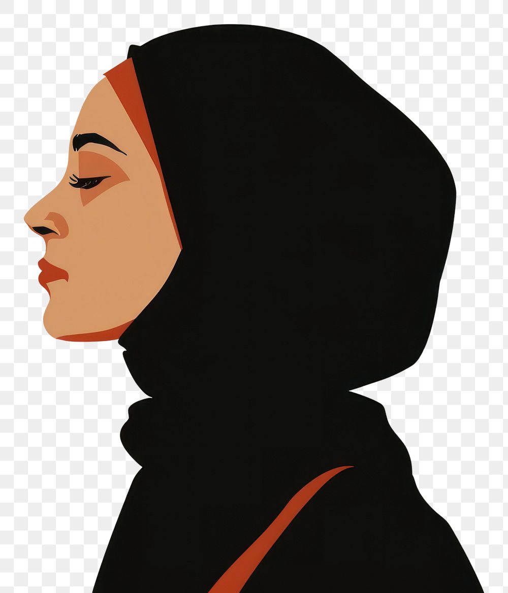 PNG Muslim woman portrait adult hood.