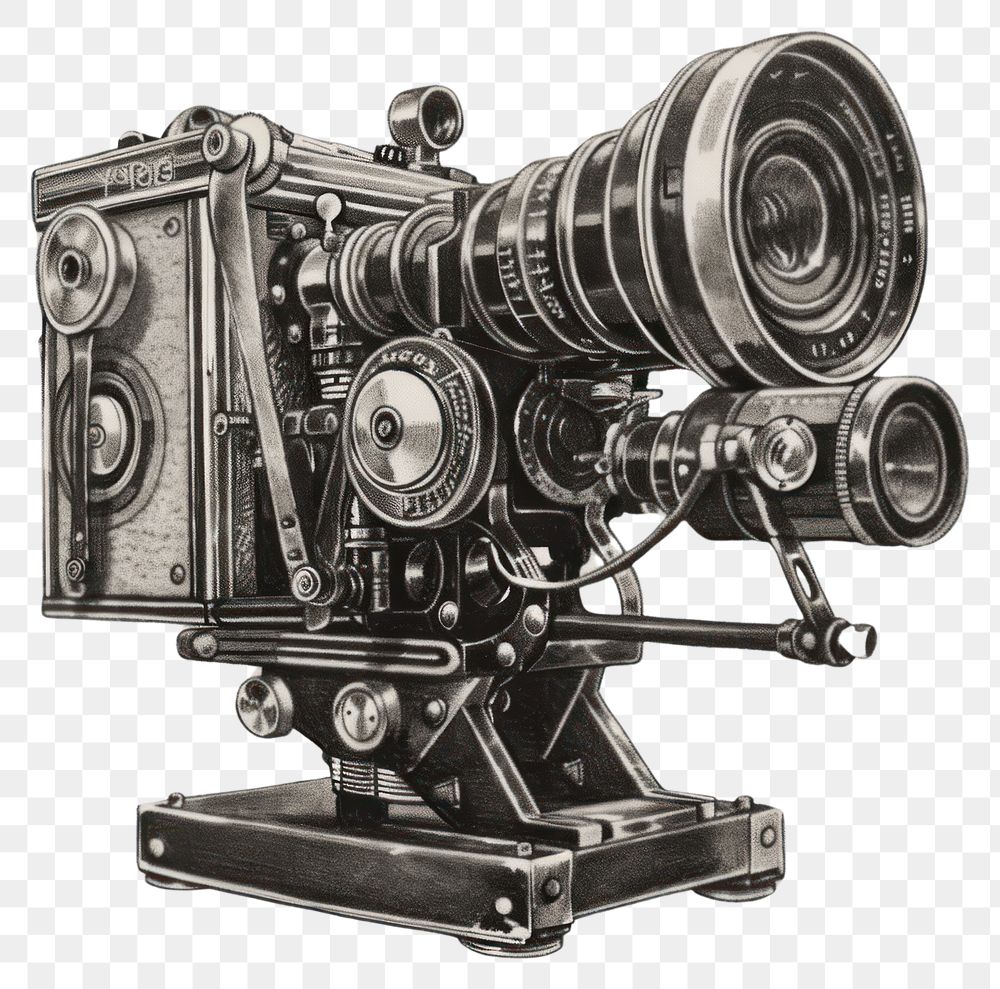 PNG Vintage illustration of movie film camera electronics video camera
