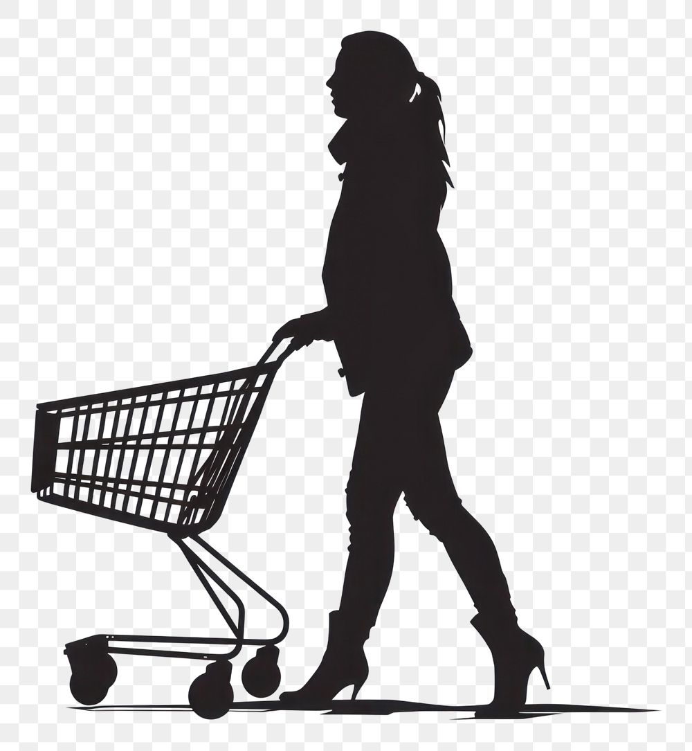 PNG Person shopping silhouette clip art footwear adult white background.