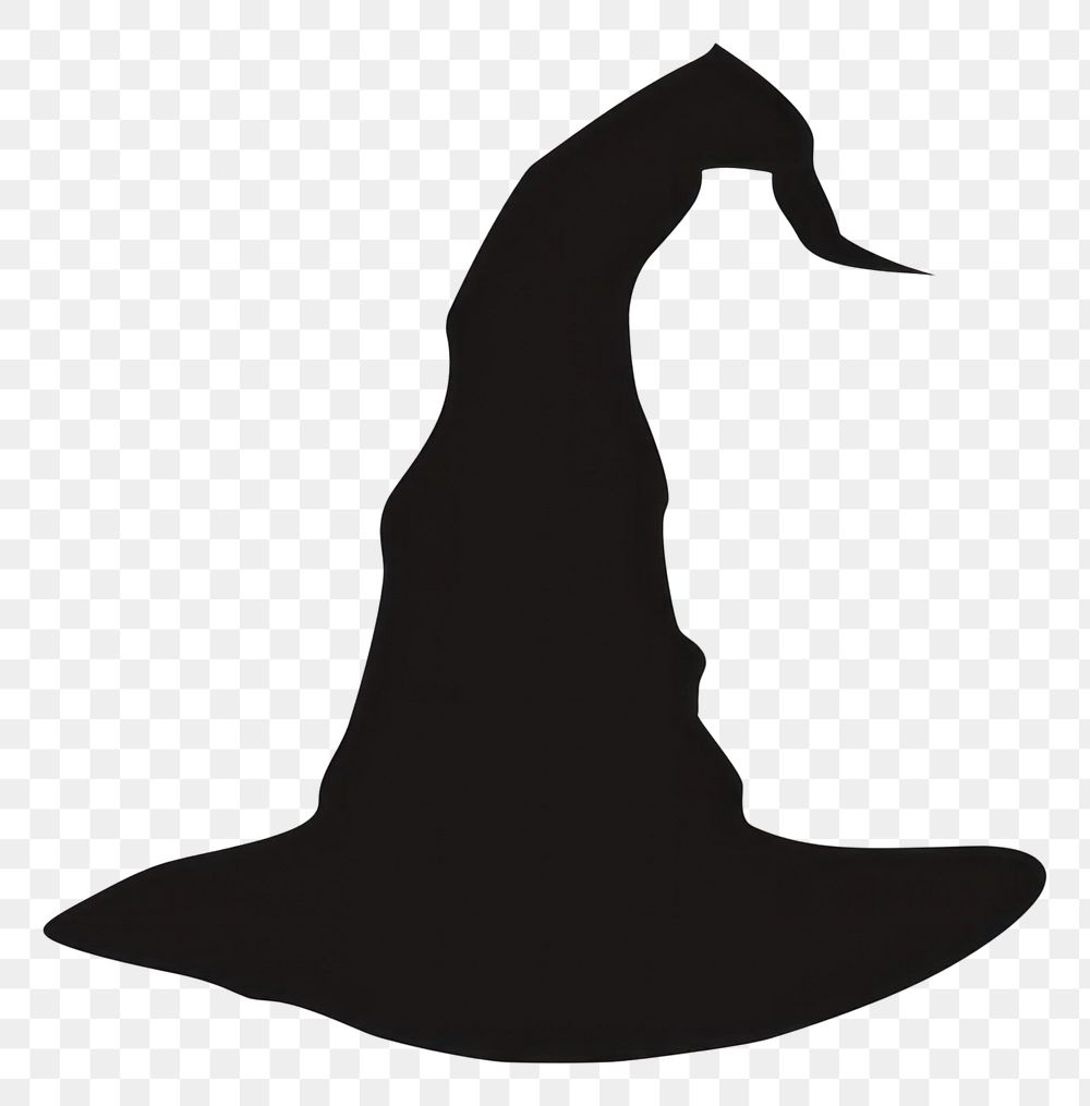 PNG A witch hat silhouette clip art white background cartoon drawing.