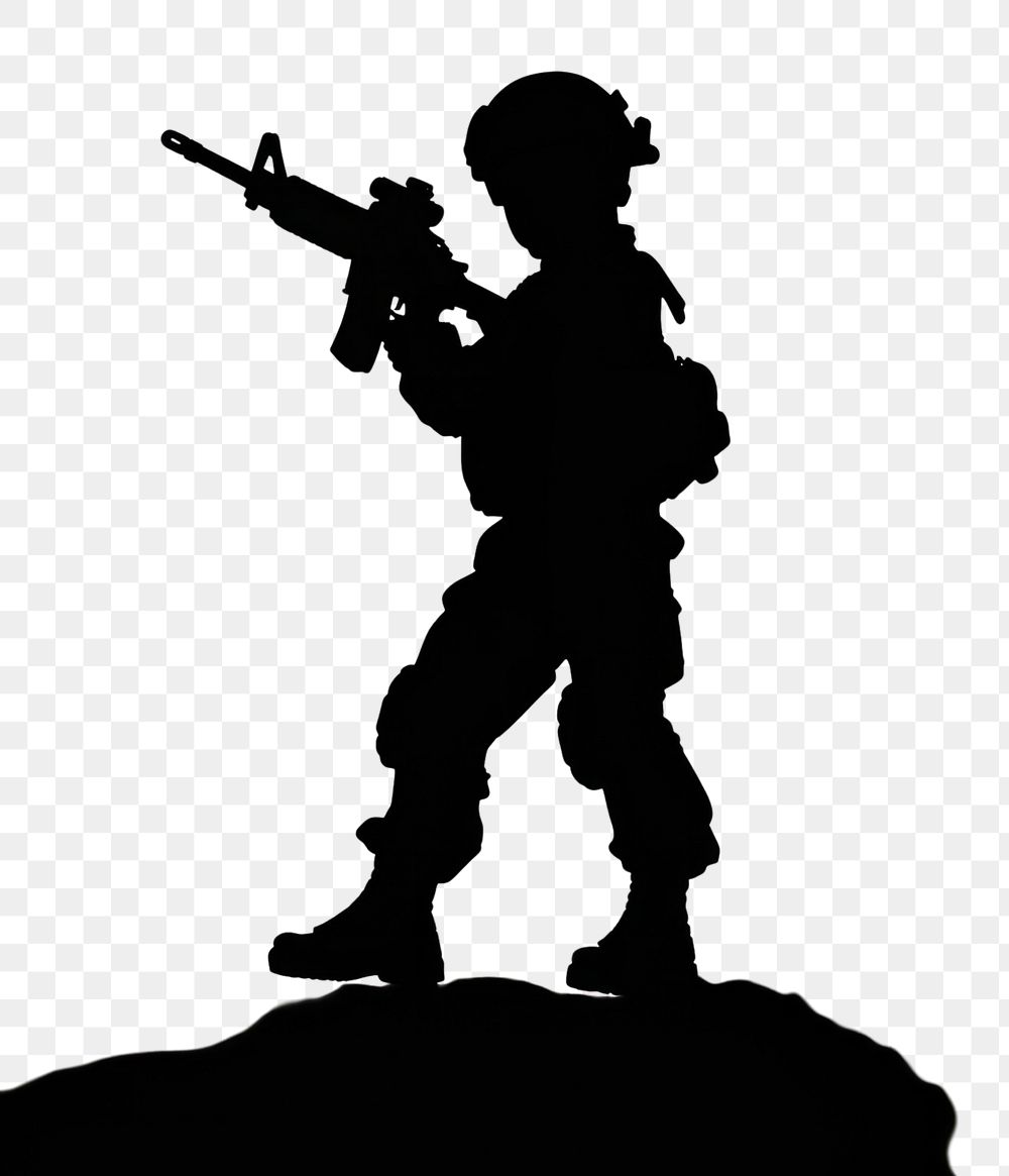 PNG Army toy silhouette clip art military weapon rifle.