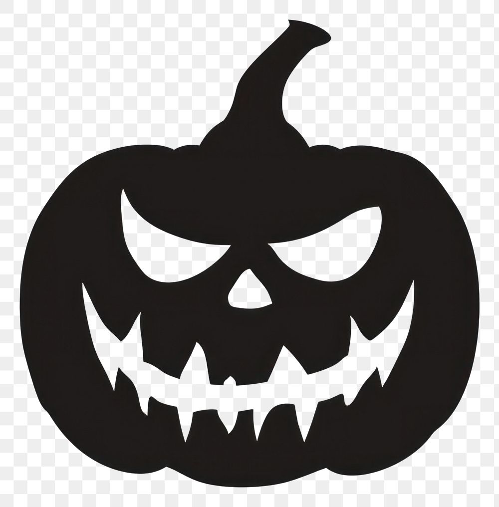 PNG Halloween pumpkin silhouette clip art anthropomorphic jack-o'-lantern representation.