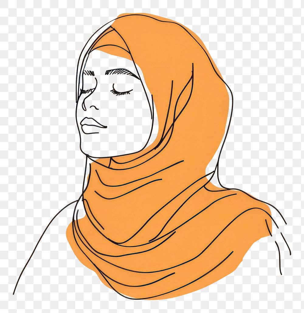 PNG Muslim woman sketch drawing adult