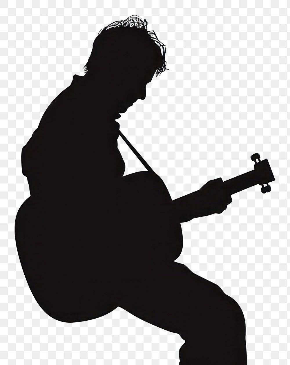PNG Music silhouette clip art musician guitar white background.
