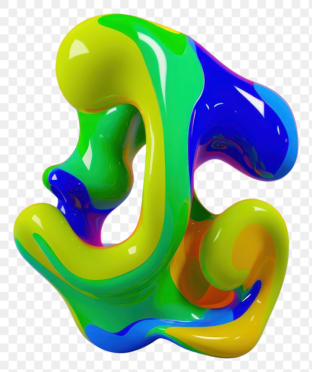 PNG 3d render of abstract fluid shape represent of basic shape balloon ketchup food.