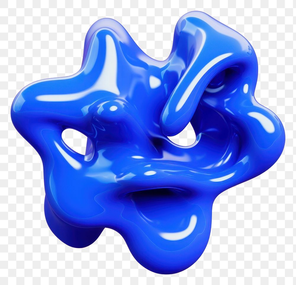 PNG 3d render of abstract fluid shape represent of basic shape appliance balloon plastic