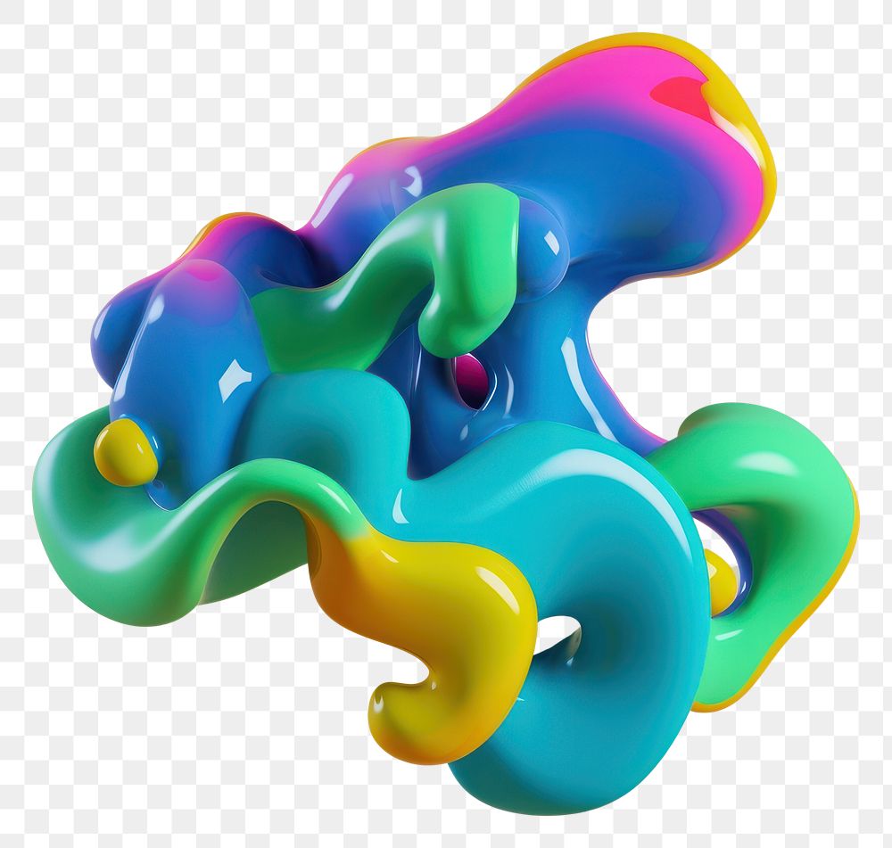 PNG 3d render of abstract fluid shape represent of basic shape outdoors balloon snowman.