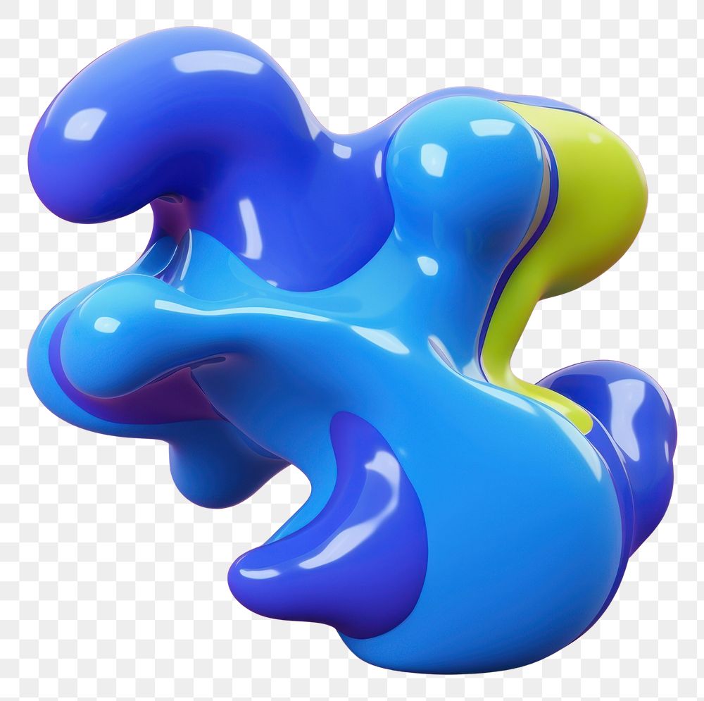 PNG 3d render of abstract fluid shape represent of basic shape appliance balloon device.