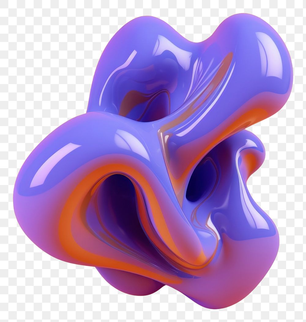 PNG 3d render of abstract fluid shape represent of basic shape appliance balloon pottery.