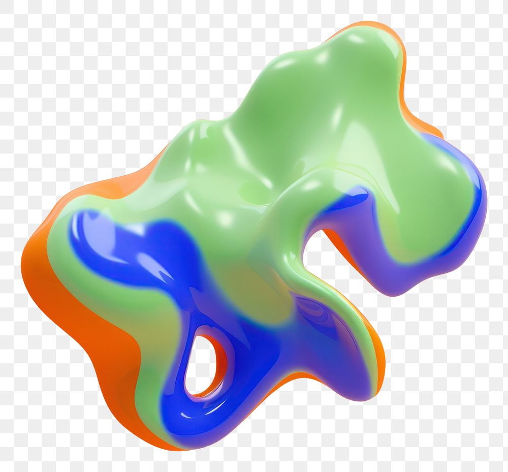 PNG 3d render of abstract fluid shape represent of basic shape confectionery accessories accessory.