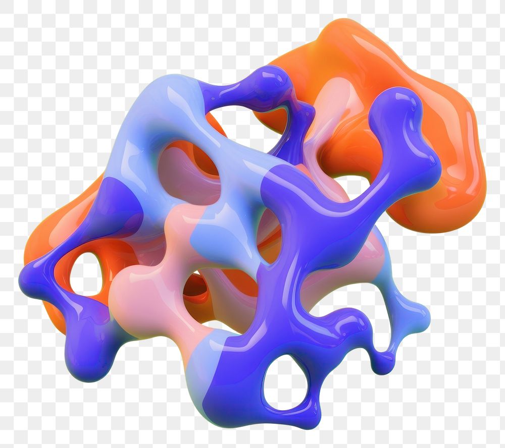 PNG 3d render of abstract fluid shape represent of basic shape scissors balloon plastic.