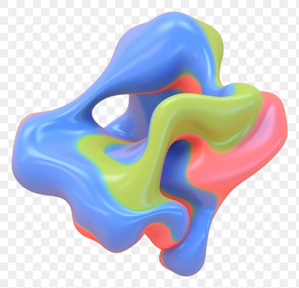 PNG 3d render of abstract fluid shape represent of basic shape furniture balloon chair.