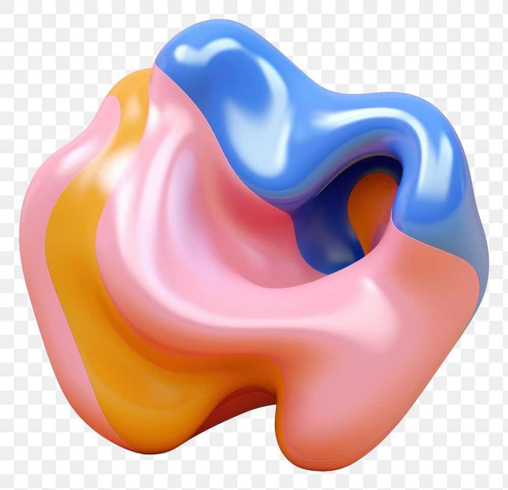 PNG 3d render of abstract fluid shape represent of basic shape confectionery sweets food.