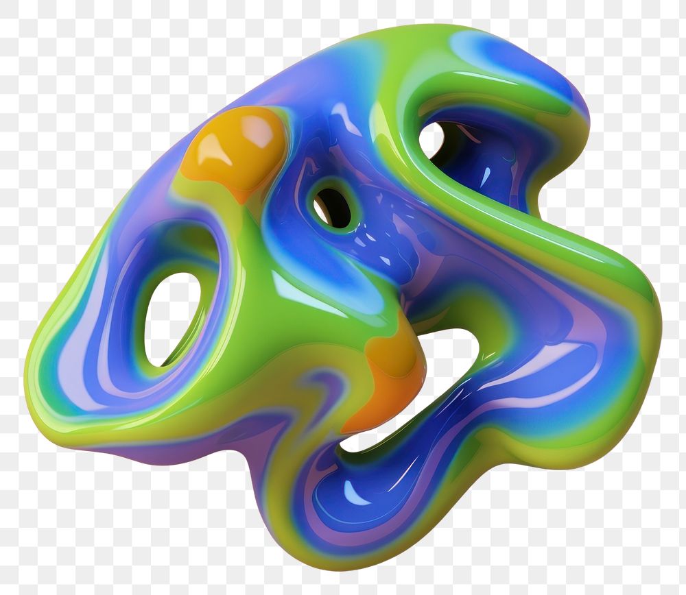 PNG 3d render of abstract fluid shape represent of basic shape accessories accessory jewelry.