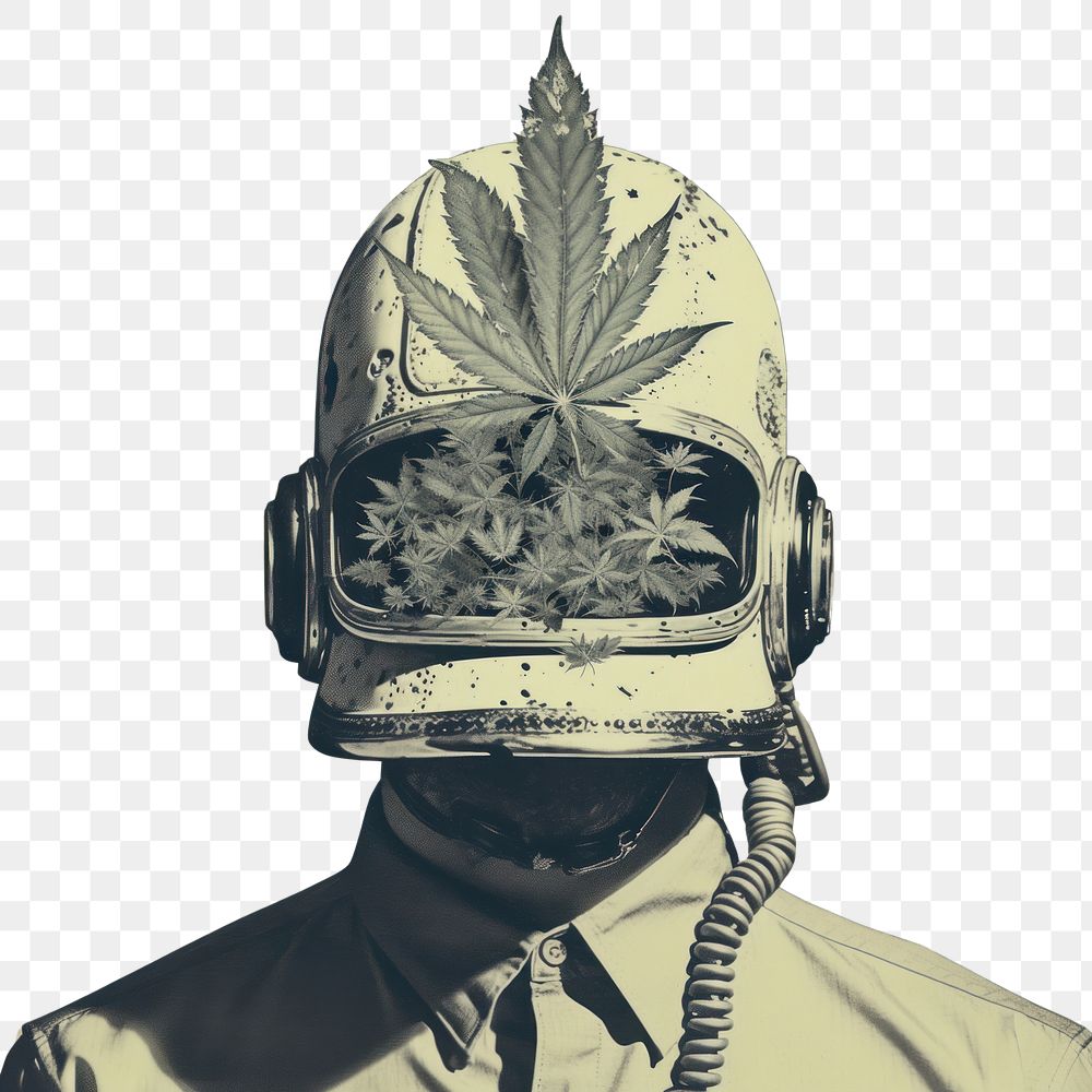 PNG Cannabis business wedding helmet female.