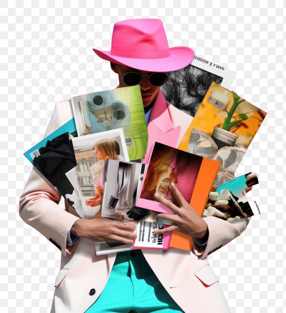 PNG Minimal pop art collage represent of street men fashion advertisement publication electronics.