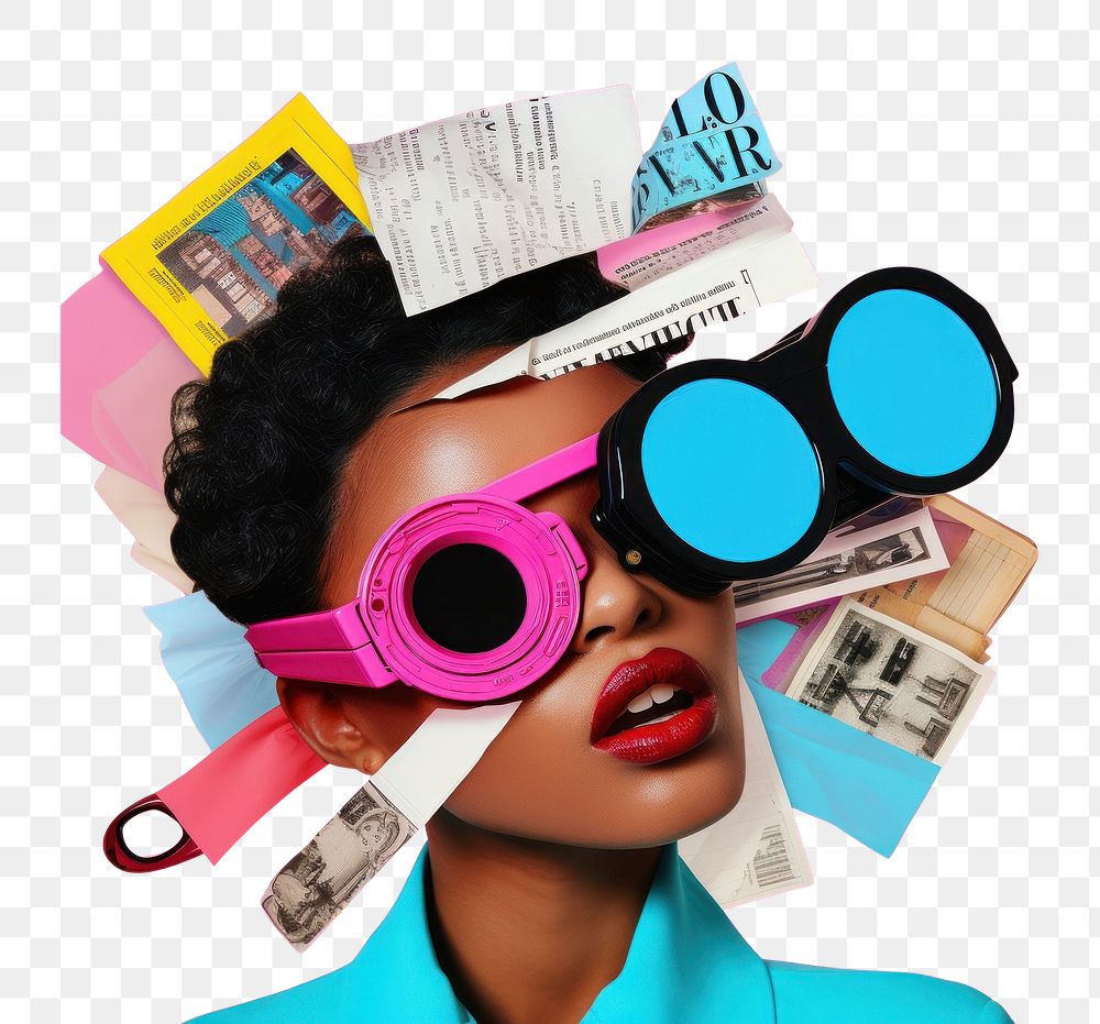 PNG Minimal pop art collage represent of y2k fashion advertisement accessories photography