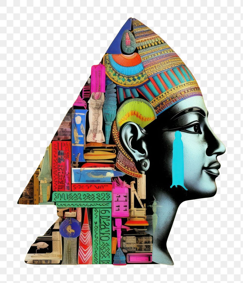 PNG Pop Egypt traditional art collage represent of Egypt culture clothing apparel female