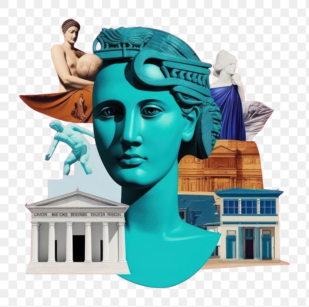 PNG Pop greece traditional art collage represent of greece culture advertisement sculpture painting.