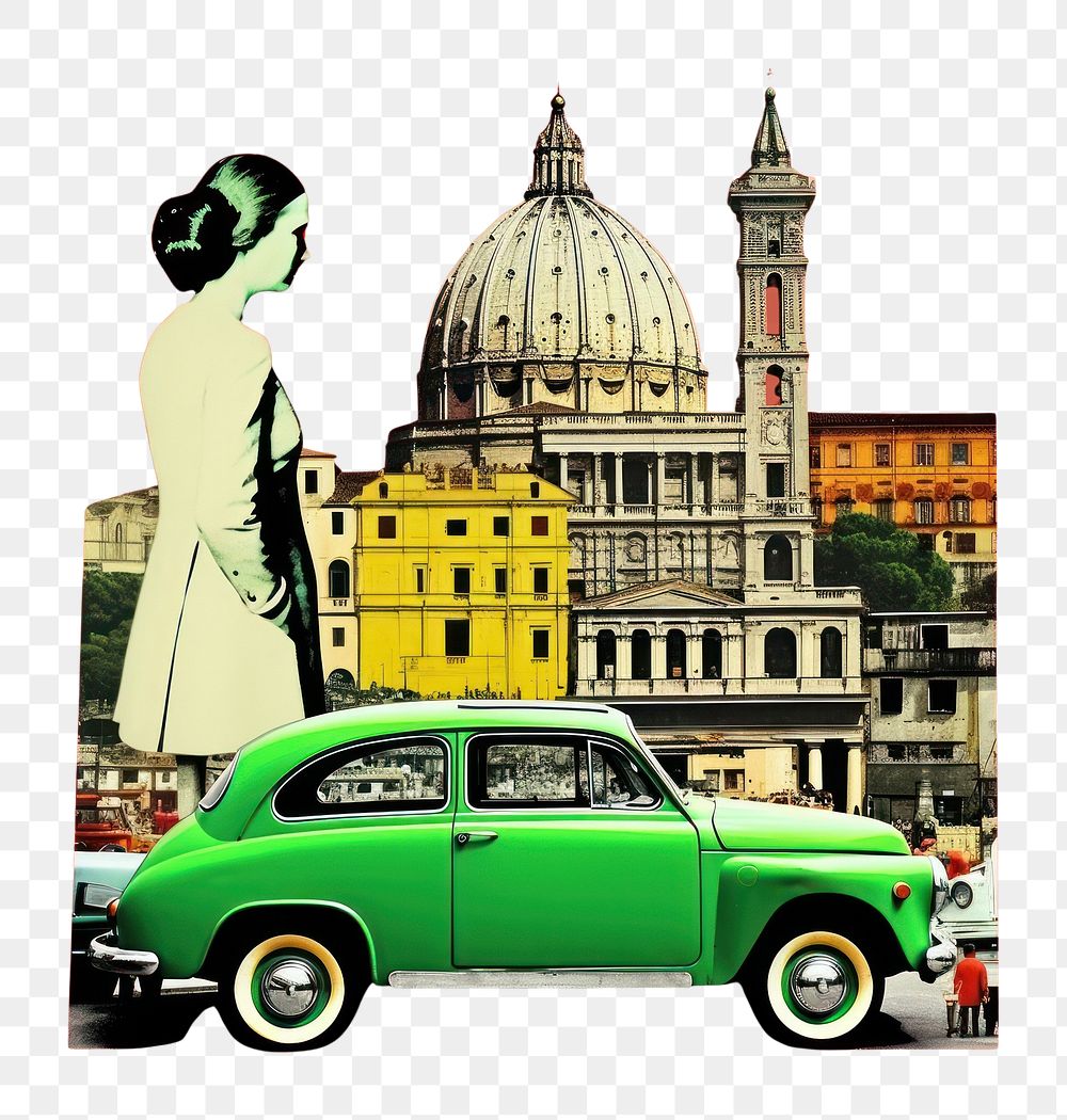 PNG Pop italy traditional art collage represent of italy culture transportation advertisement architecture