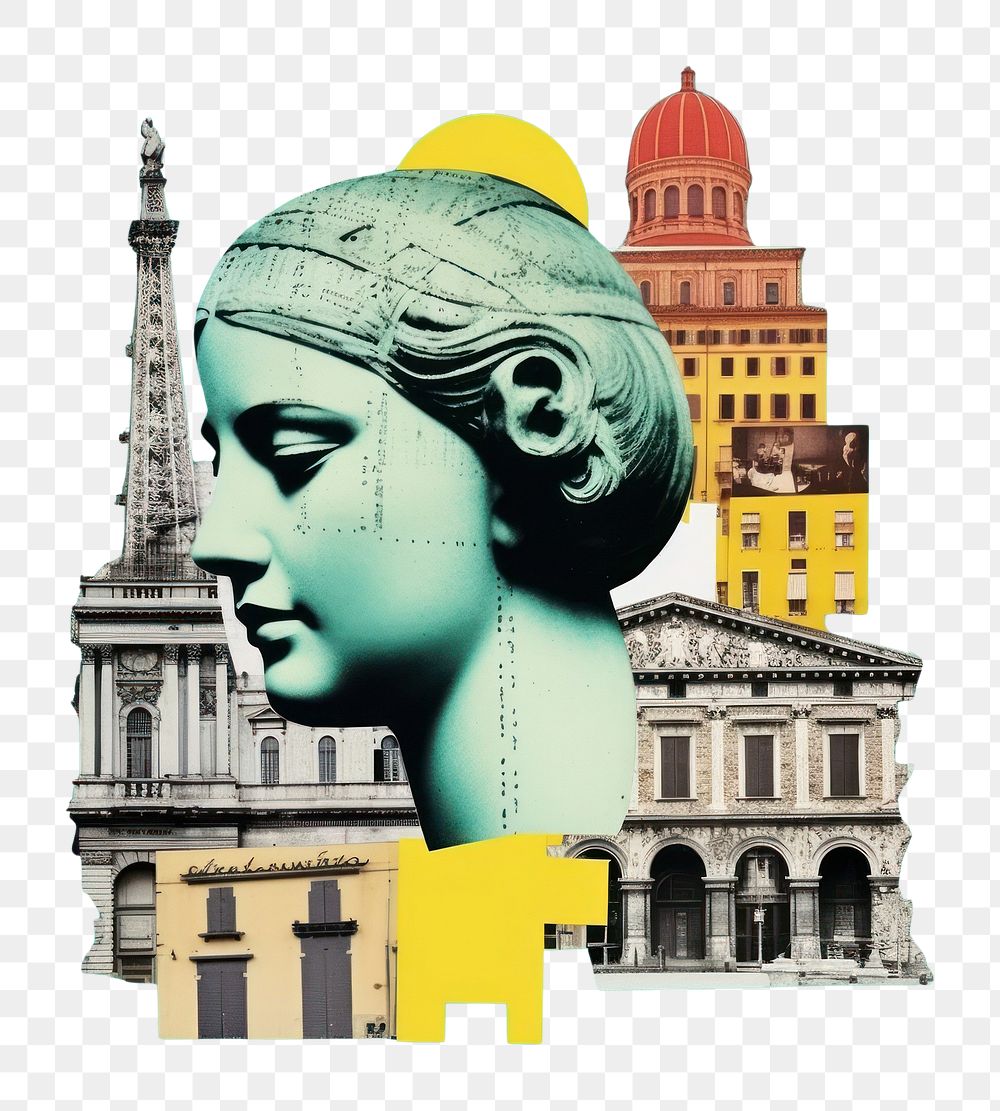 PNG Pop italy traditional art collage represent of italy culture advertisement metropolis sculpture