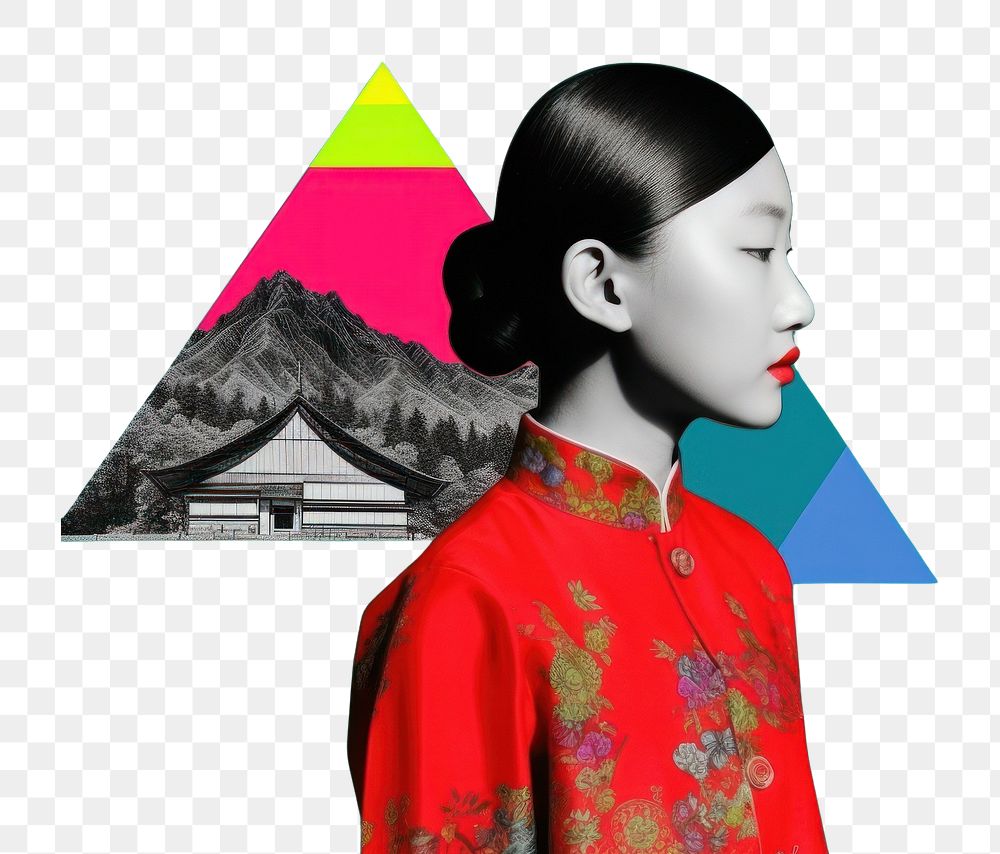 PNG Pop korea traditional art collage represent of korea culture photography portrait clothing.