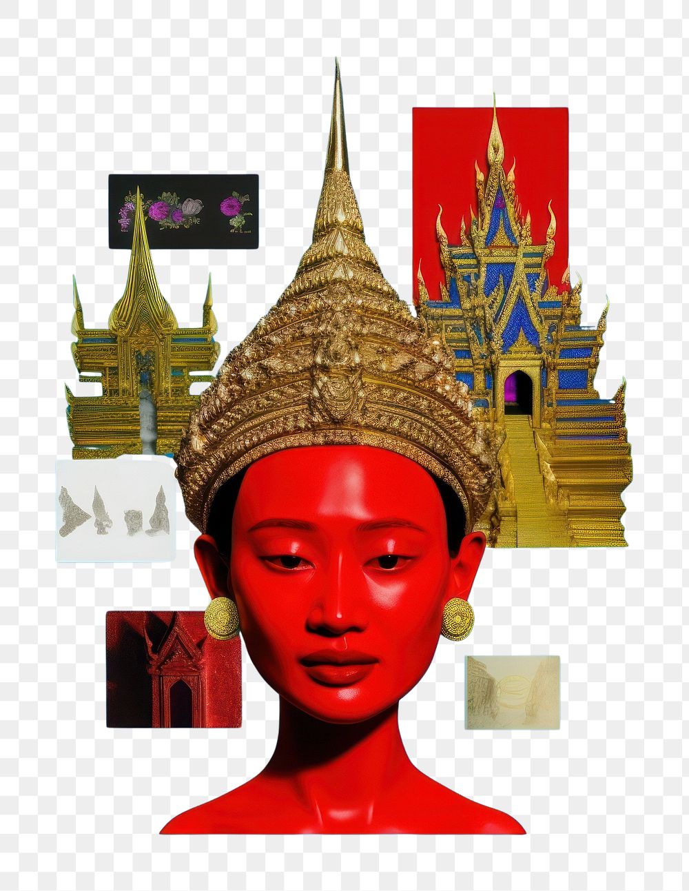 PNG Pop thai traditional art collage represent of thai culture accessories accessory jewelry.
