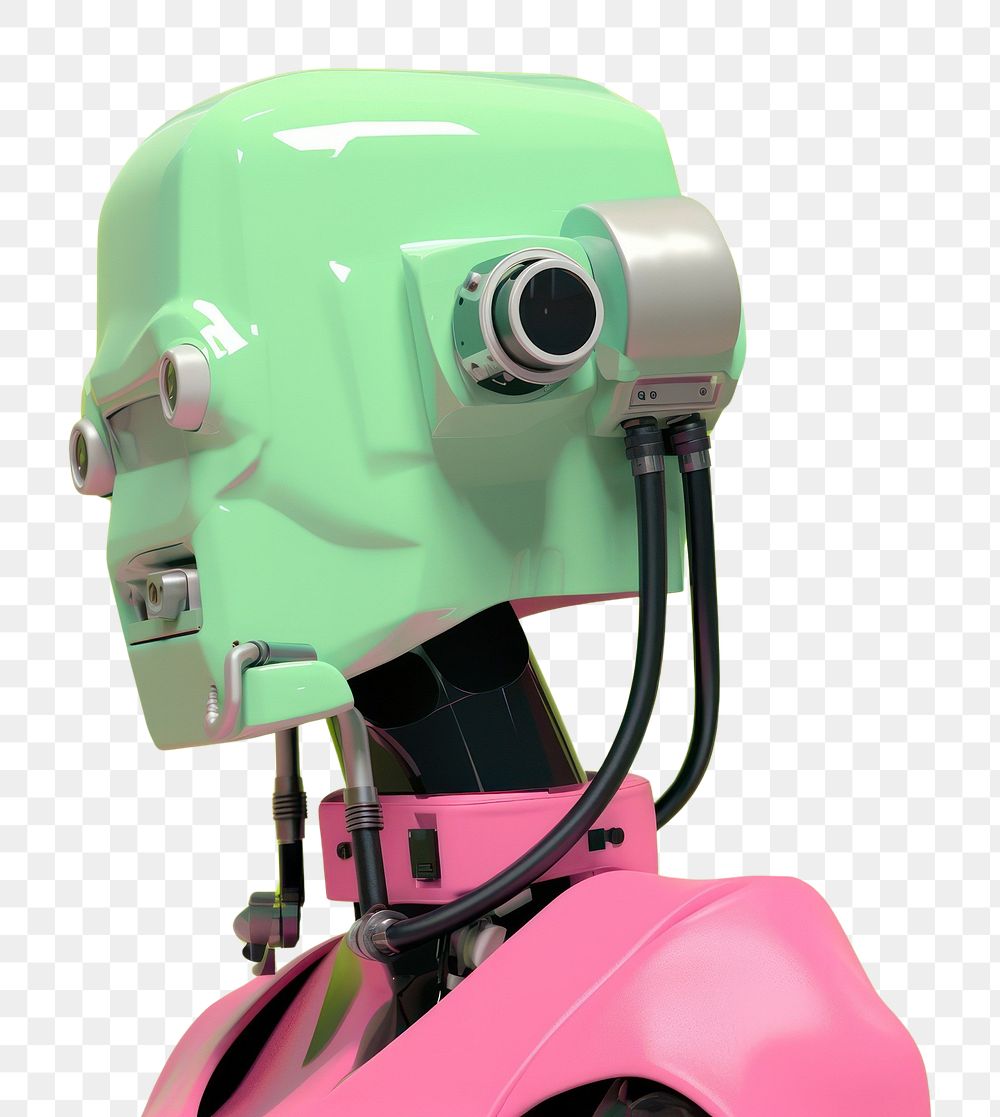 PNG  Portrait photo of the cybernatic robot electronics camera device.