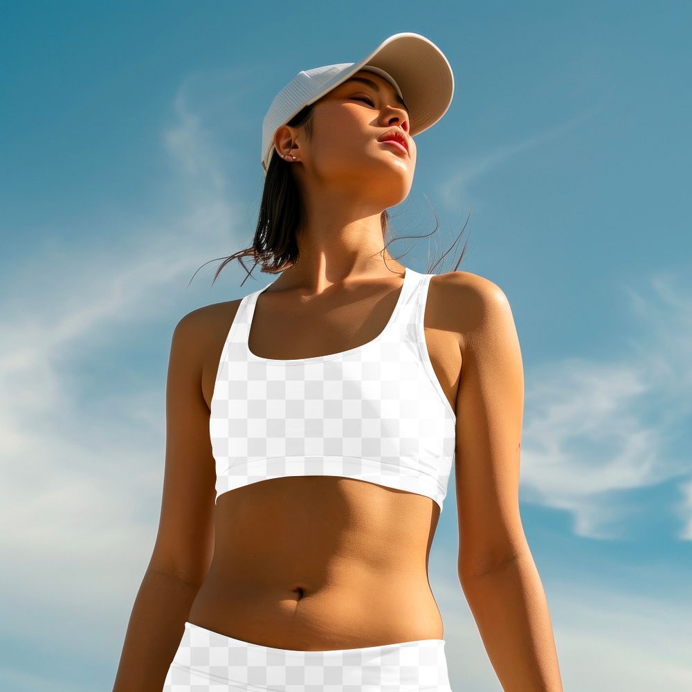 PNG women's sportswear mockup, transparent background
