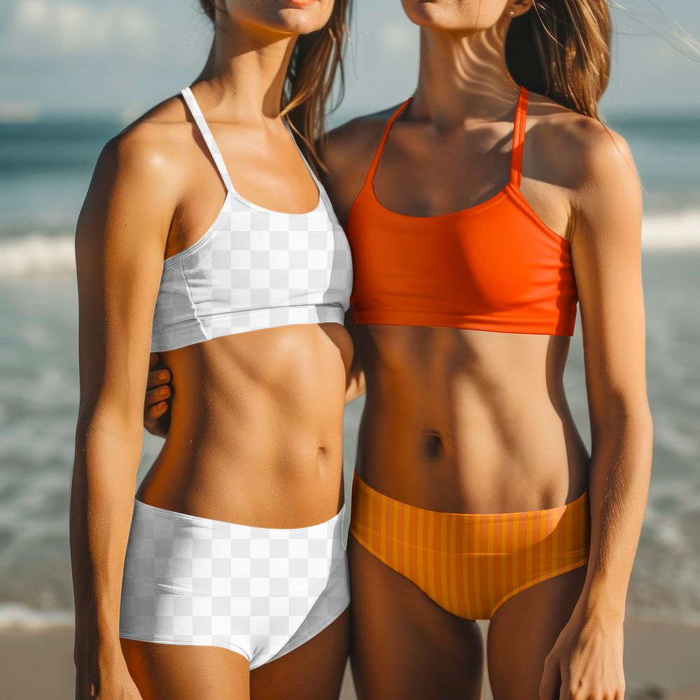 PNG Women's bikini mockup, transparent design